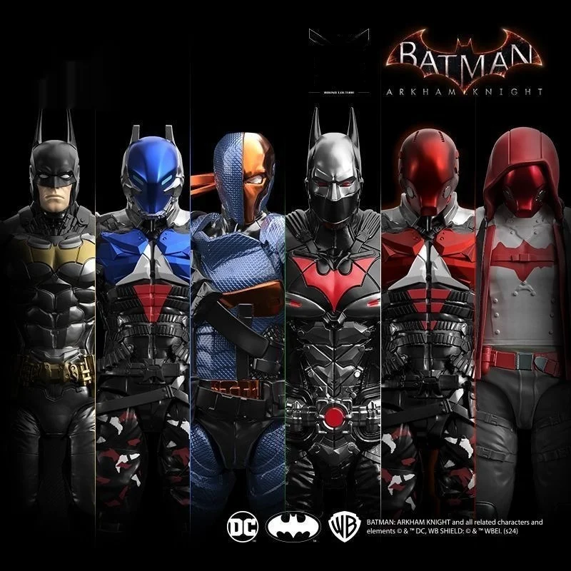 Roundd Culture Batman Anime Figure Arkham Knight Deathstroke Red Hood Blind Box Assemble Model Action Toy Collection Kid Gift