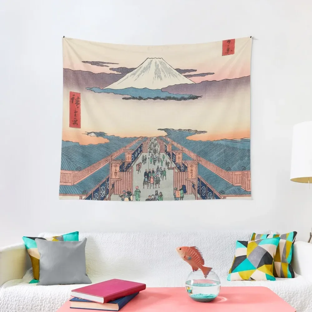 

Mount Fuji above Ancient Street Ukiyo-e Japanese Art Tapestry Decoration Wall House Decoration Home Decor Accessories Tapestry