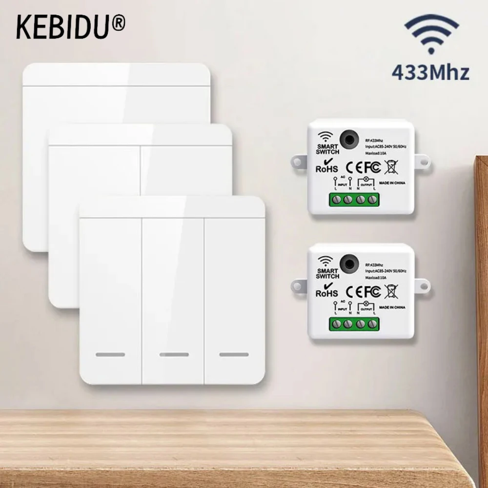

RF 433 МГц 1/2/3Gang беспроводной настенный выключатель реле приемник панельный переключатель прерыватель дистанционного управления для светодиодной лампы 10A 110 В 220 В