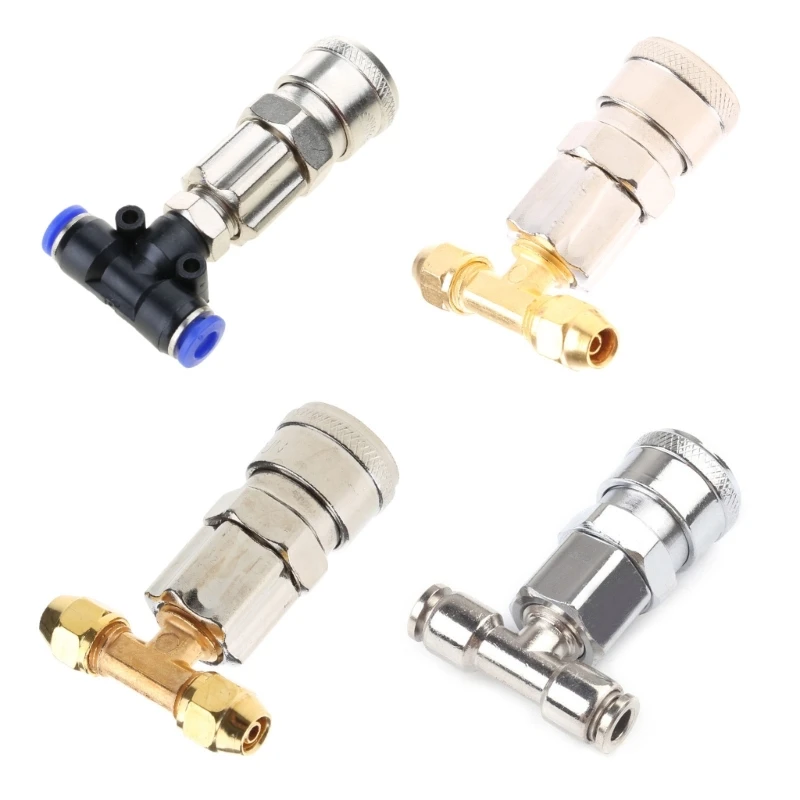 Trucks Three-way Straight Through Joint-Pneumatic Tank-Connector-Pneumatic Fittings Component for Air Blow Guns Dropship