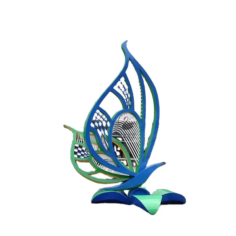 

Outdoor Large Stainless Steel Metal Butterfly Statue Amusement Park Square Outdoor Butterfly Wing Sculpture