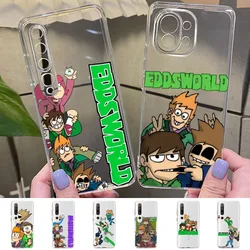 Eddsworld-漫画のかわいい電話ケース、Samsung用クリアケース20、21、22、23、redmi note 7、8、9、10、Huawei p20、30、40