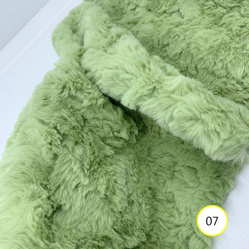 Embossed Microfiber 100% Polyester Fabric Rabbit Faux Fur Fleece Fabric For Cotton Doll Hair Plush Toy 25x45cm