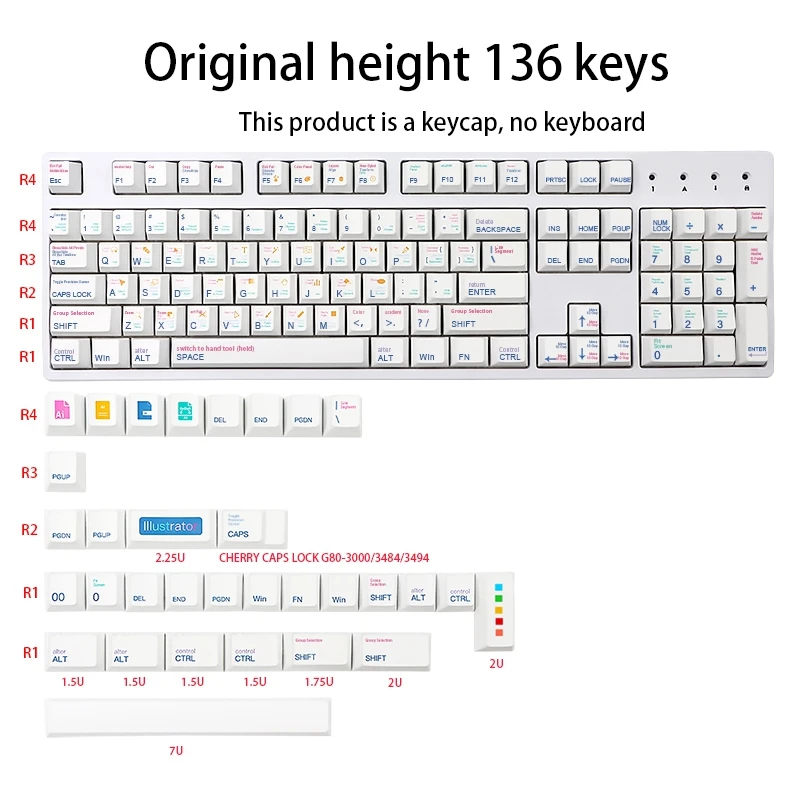 

GOB-o136 Keys AI KeyCaps PBT Dye Subb Cherry Profile Keycap 1.75U 2U Shift for GK61 64 84 Tkl87 98 104 MX Switch Key Cap