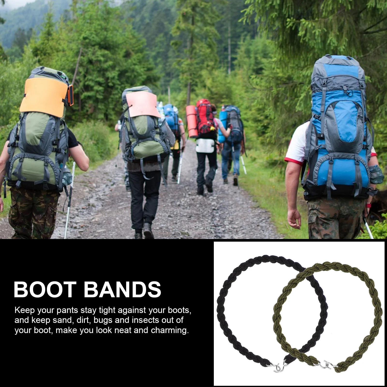 8 Pcs Outdoor Boot Straps Hiking Leggings Bands Blousing Trouser Portable Camping