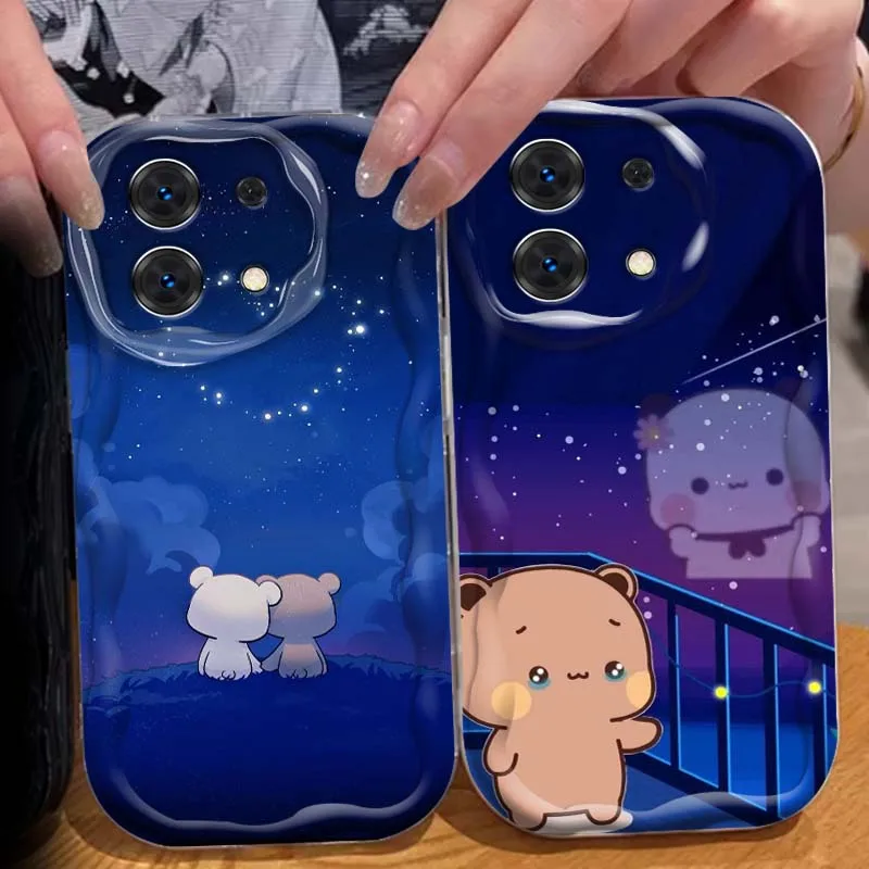 

Bear Starlit Sky Art Cute For Xiaomi Redmi Note 14 13 12 12S 11 10 9 9S 8 Pro Plus 4G 5G Wave Oil Cover Soft Phone Case