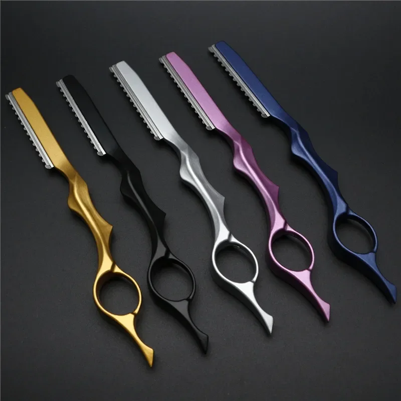 Hair Scissors Cutting Barber Razor 2in 1 Hair Shavel Japan Steel Professional Sharp Barber Hair Shaver Cutting Knife Salon Tools