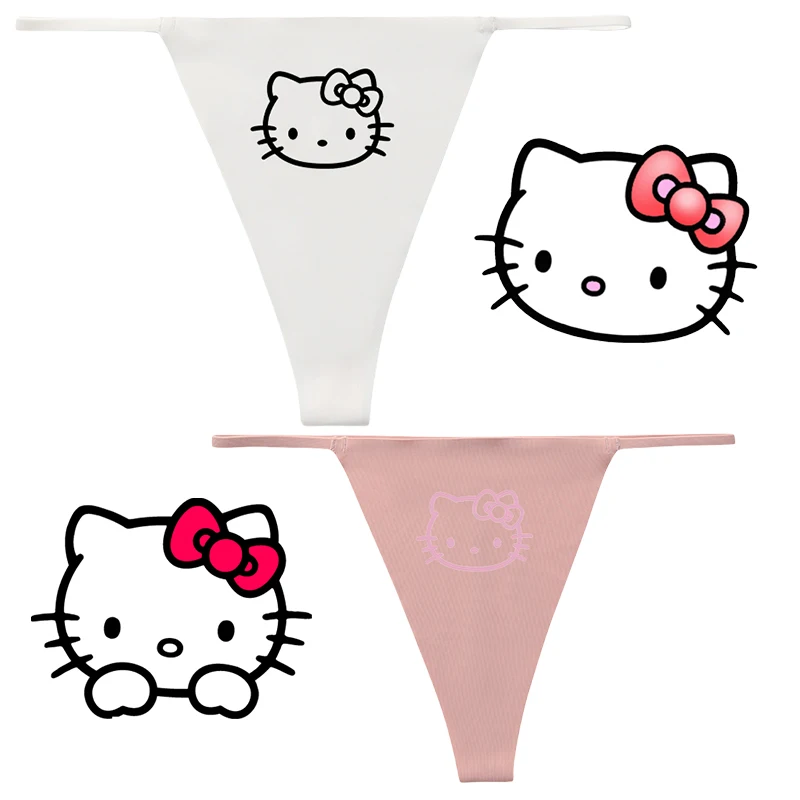 

Kawaii Kitty Sexy Seamless Women Underwear Anime Cartoon Cute Thong Kt Cat Thin Low Waist T-back Ladies Underpants Briefs Gifts