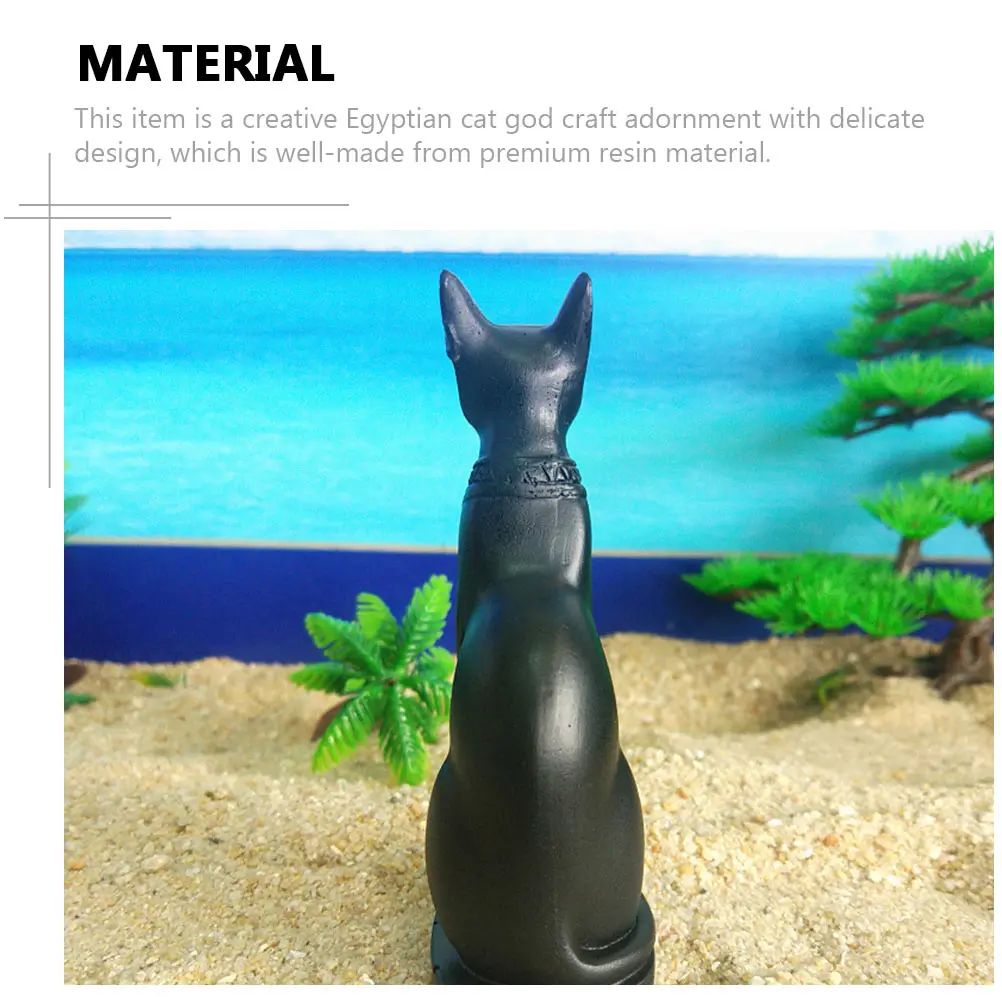 

Cat God Ornament Decorative Piece Home Kitten Egyptian Figurines and Statues Decorations Resin Mini Desk