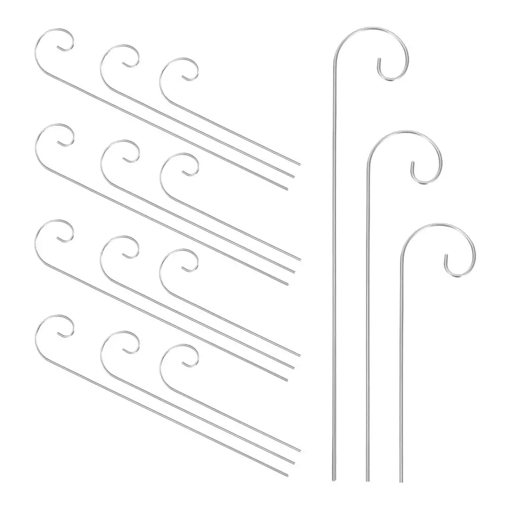 30Pcs Elegant Garden Shepherd Hooks 20 30 40Cm Metal Outdoor Hanging Hooks for Plant Markers Solar Lights Flower Pots Decorative