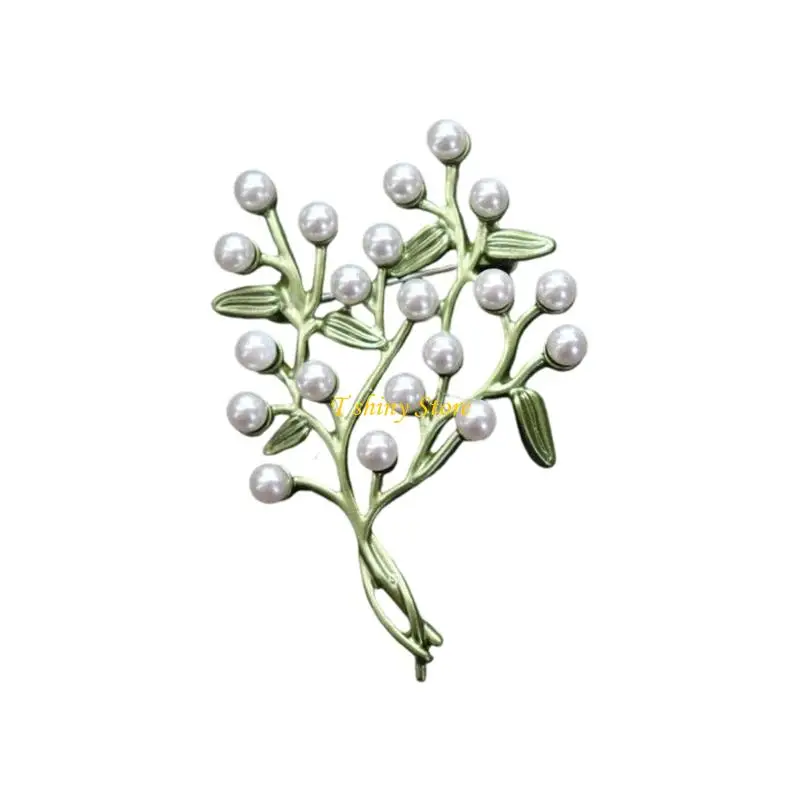 N58F Fashion Charm Brooch Pin Fashionable Plant Brooch Beautiful Badges Alloy Texture Perfect for Daily Wear or Gift Giving