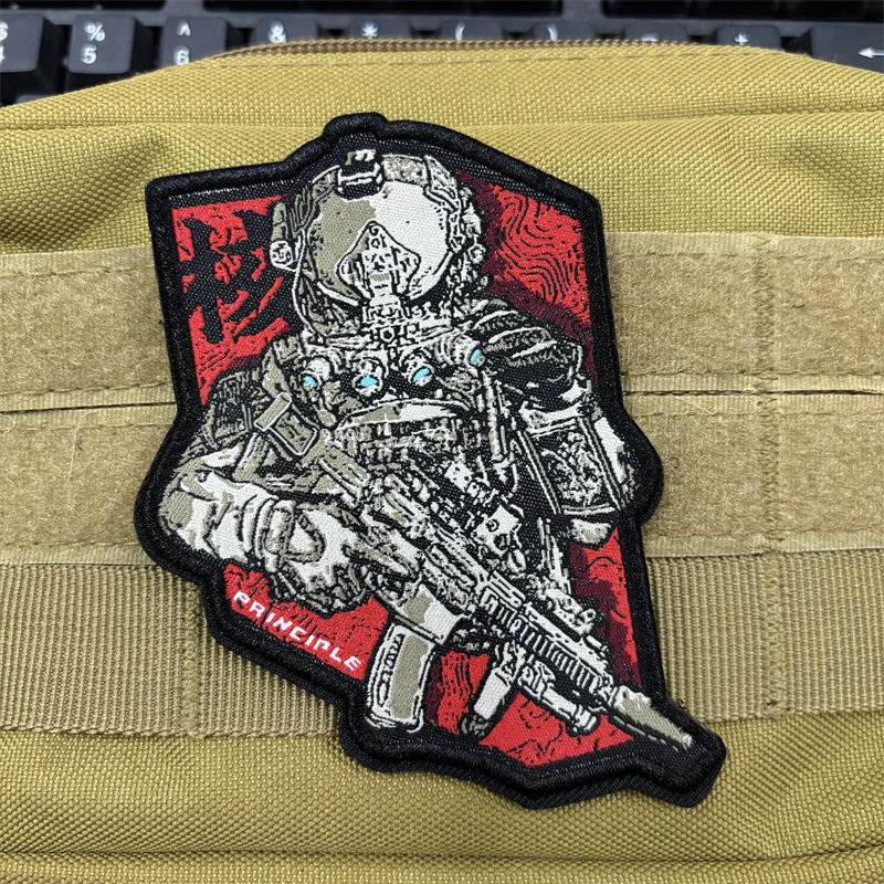 Ghost Hook&Loop Patch Embroidered Tactical Armband Saboteur Morale Badge Clothes Backpack Destroyer Stickers