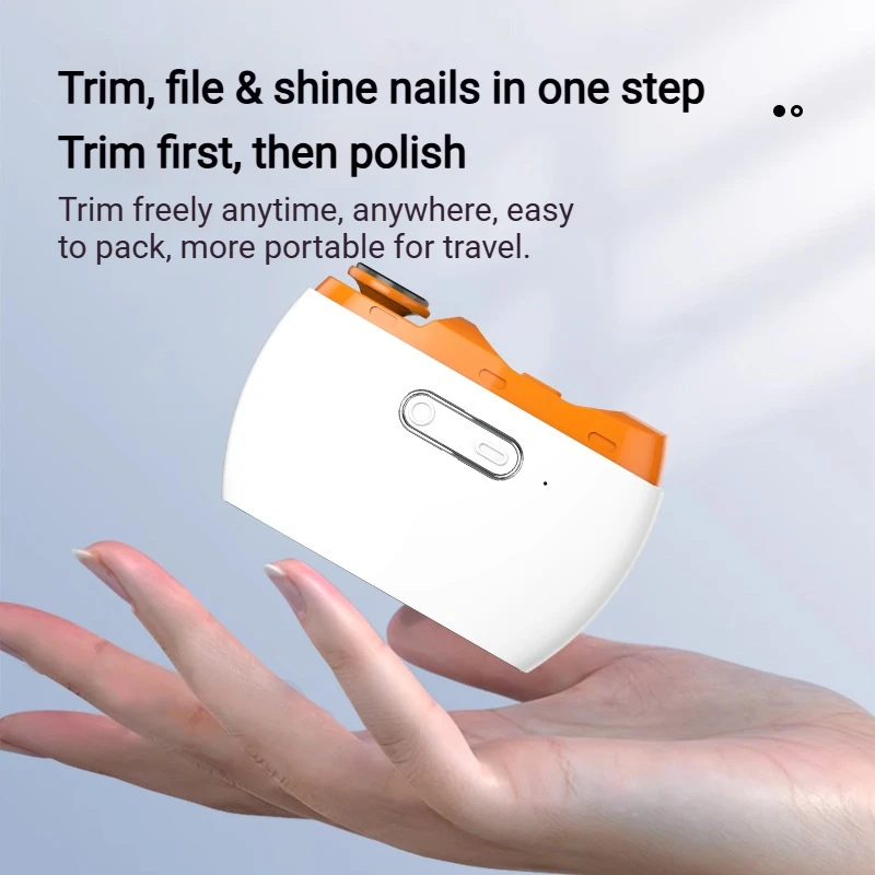 

2 in 1 Automatic Electric Nail Clipper Multifunction Nail Grinder Nail Polishing USB Charging Automatic Cutter with Light