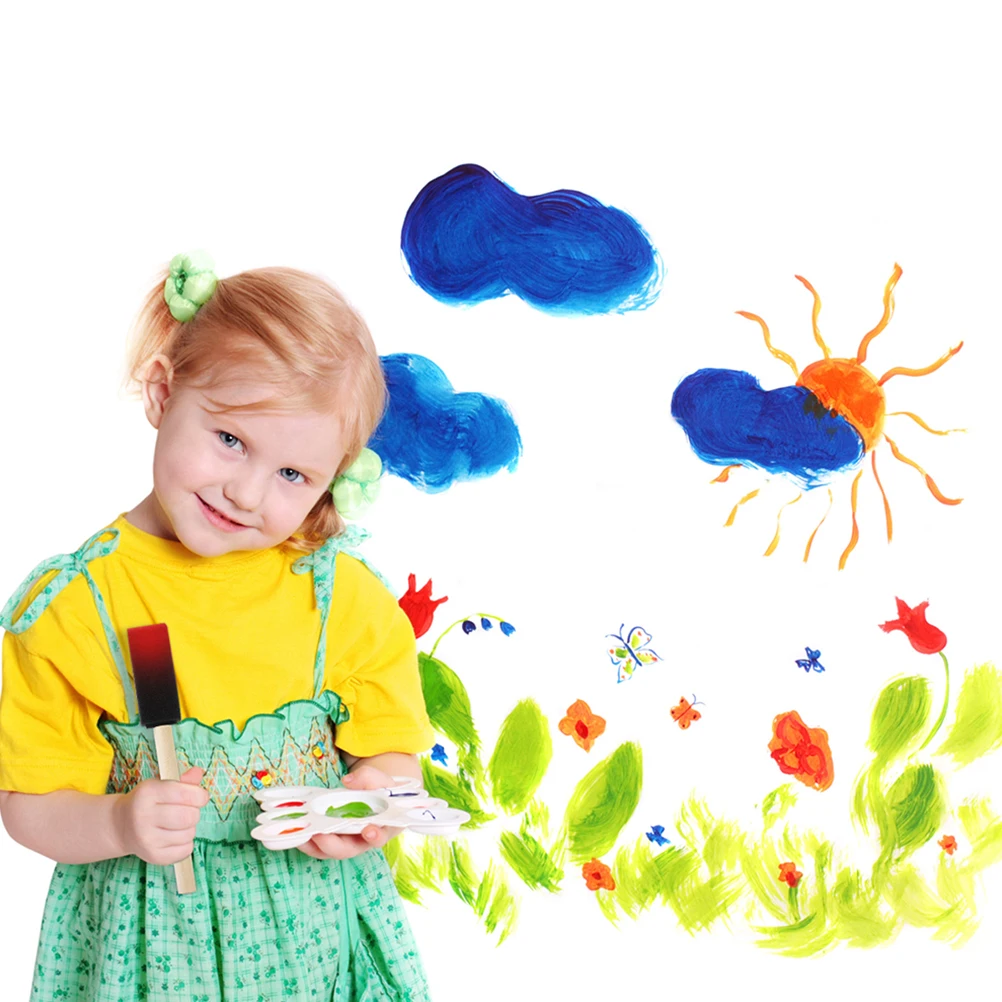 

60PCS Foam Paint Brushes Kids Tools Sponge Crafts Toddler Durable Art Lessons DIY Class Painting Drawing Graffiti Absorbent Foam