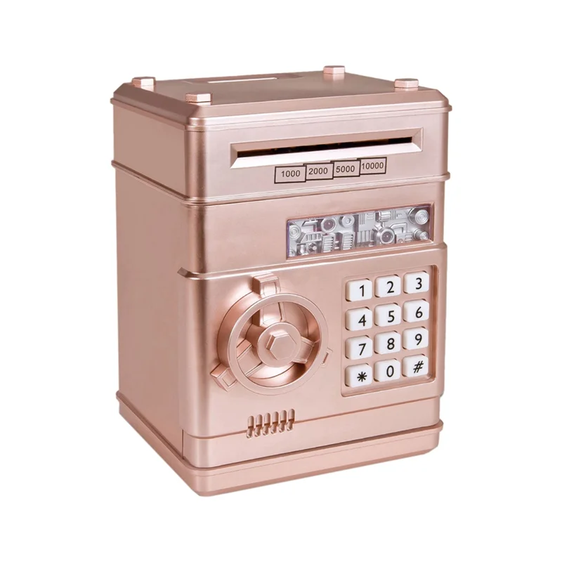 AS95-Automatisches Mini-Safe-Sparschwein – Münzbank mit Passwortsperre und Bargeldspartheke, ideales Geschenk für Kinder