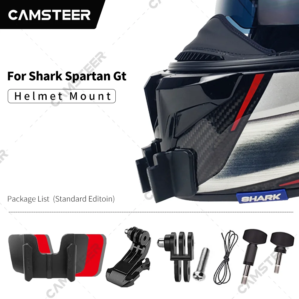 Shark Spartan Gt Custom Aluminium Helmet Chin Mount for GoPro Hero 12 11 10 9 Insta360 X4 X3 Ace pro DJI Action 3 4 Camera