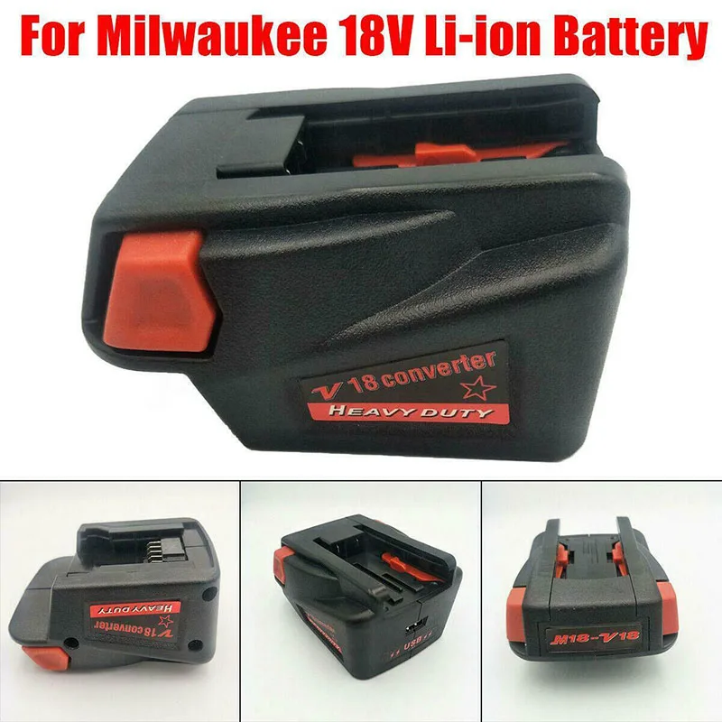 Adapter M18V18 do akumulatora Milwaukee M18 18V do narzędzi Milwaukee V18 48-11-1830 48-11-2200 48-11-2230 18V NI-CD z portem USB — zdjęcie produktu 4
