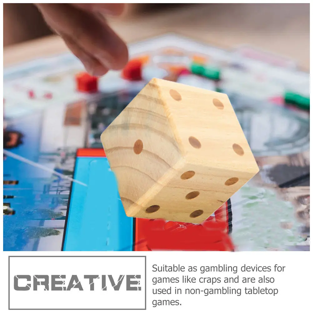 

2 Pcs Learning Cubes Pocket Dices Board Game Accessories Khaki Games Big Wood Toys
