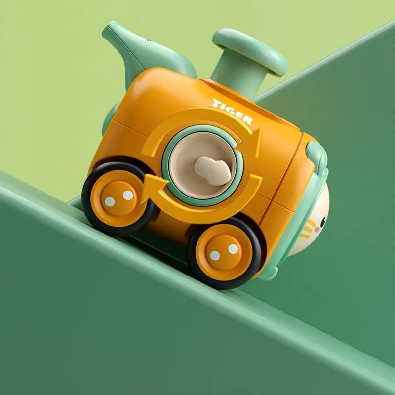 Inertial Toy Car Press Forward Mode Face-changing Train with Whistle ABS Material Fall-resistant Cartoon Car Gift for Kids