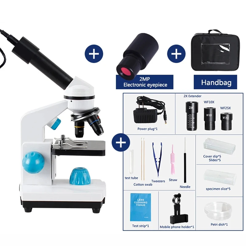 40X-2000X microscopio ottico monoculare scuola elementare bambini scienza biologia sperimentale microscopio oculare digitale osl