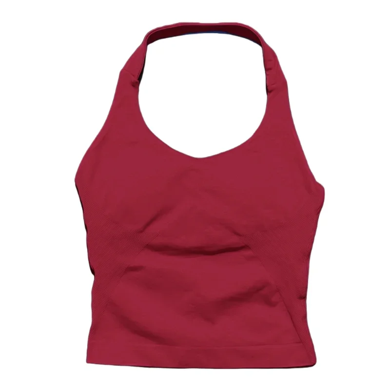 Sport Gym Halter Top Dames Naadloze Yoga Tank Top met Verwijderbare Borstpad Push-up Sportvest Fitness Workout Running Top - afbeelding 1