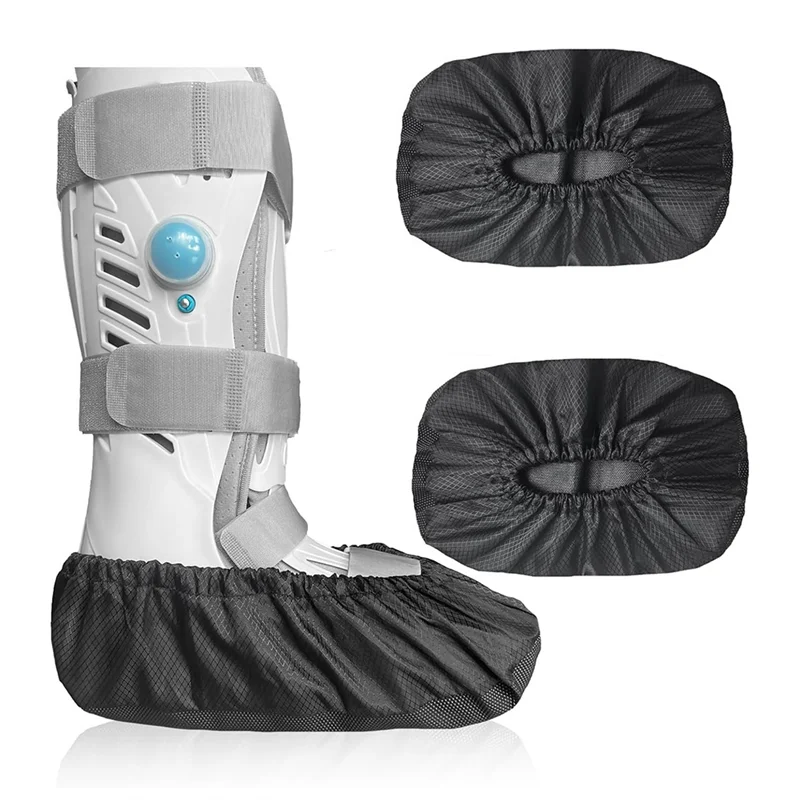 AT02-2 Pcs Air Cam Walking Boot Covers,Fracture Cast Boots Shoe Covers For Broken Foot Ankle Recovery With Waterproof