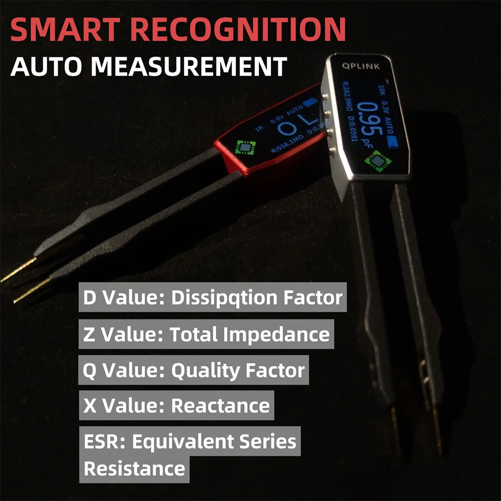 Digital Smart Tweezer Auto Multimeter Tools 100kHz LCR Meter Tweezer Resistance Capacitance Inductance Continuity Test