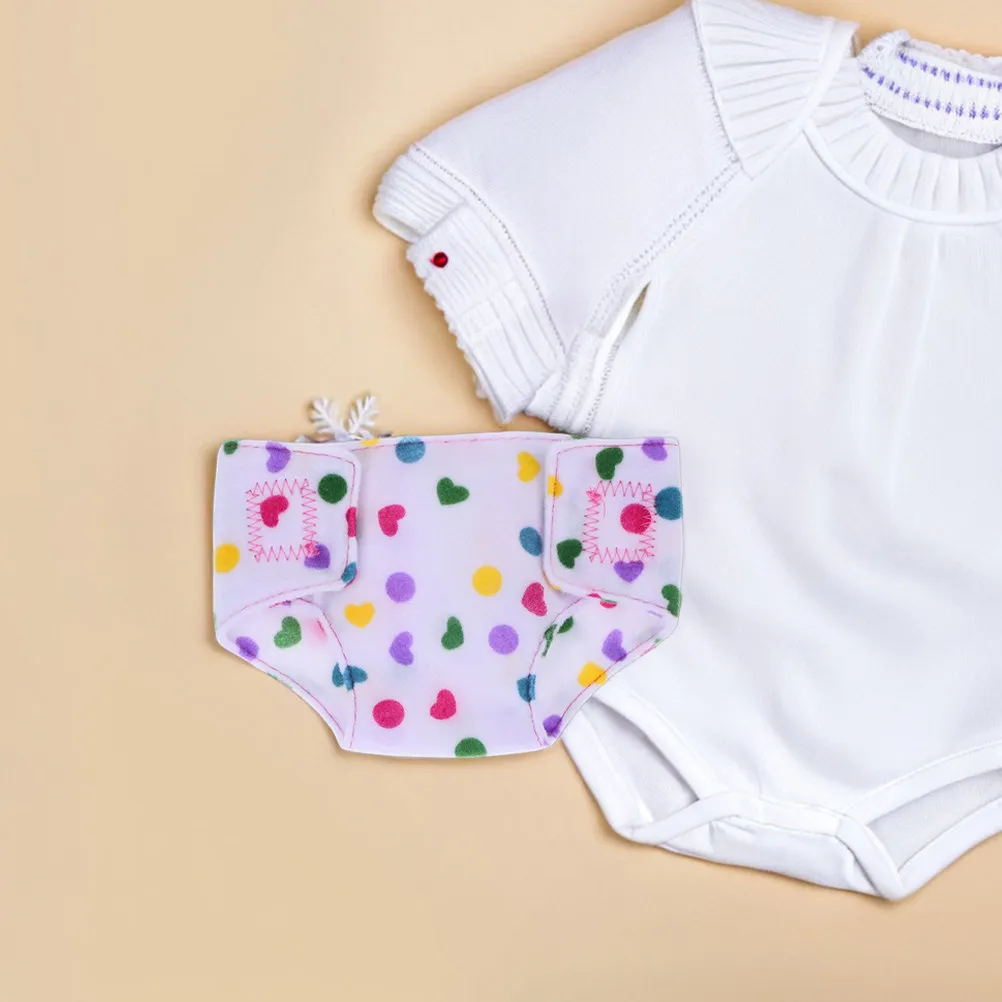 

6Pcs Baby Diaper Set Adjustable Reusable Soft Cloth Pretend Play 18 Inch Baby Clothes Accessories Dressing Outfit