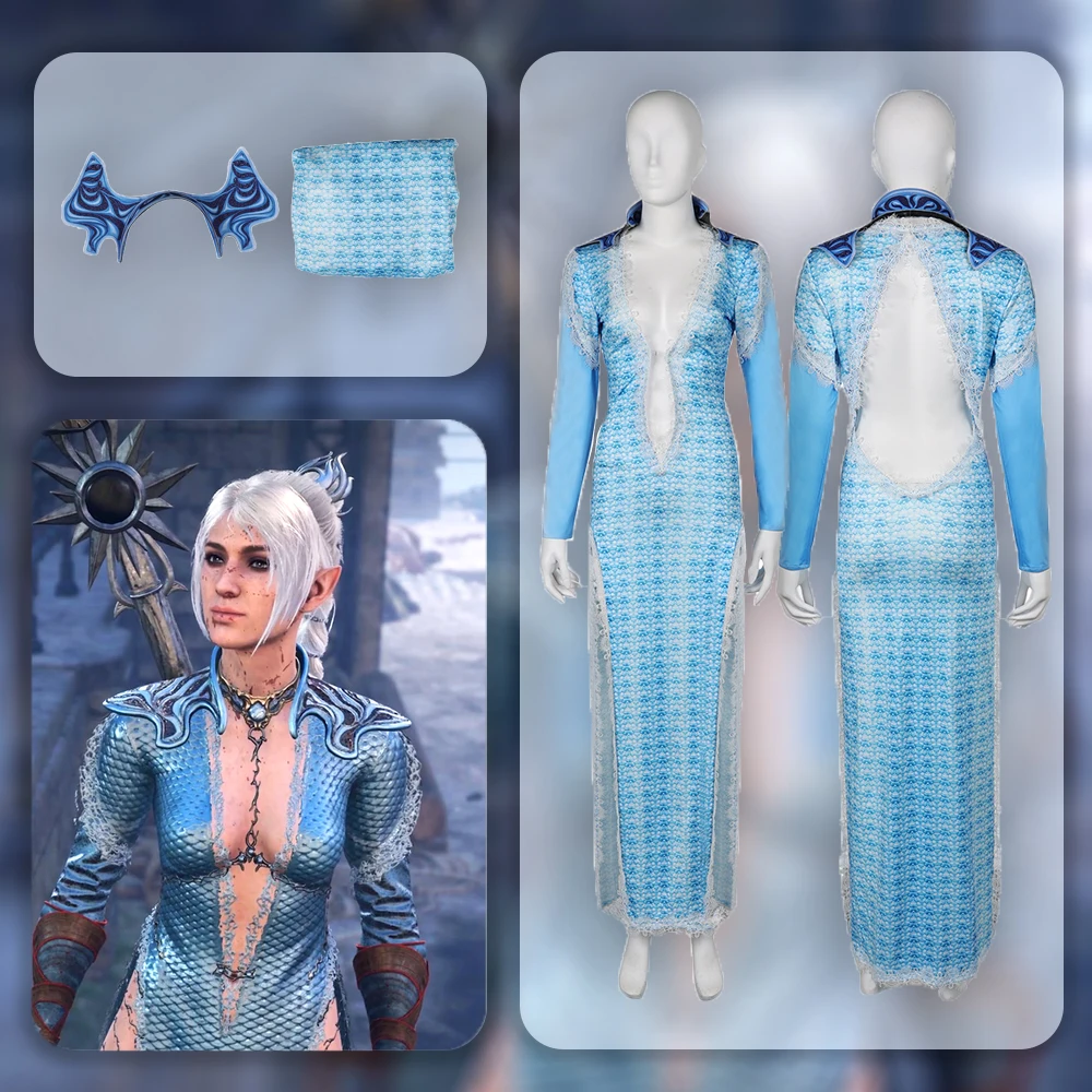 

Game Cos Shadow Cosplay Costume Outfits Fantasy Wavemothers Robe For Adult Women Roleplay Accessories Halloween Carnival Suit