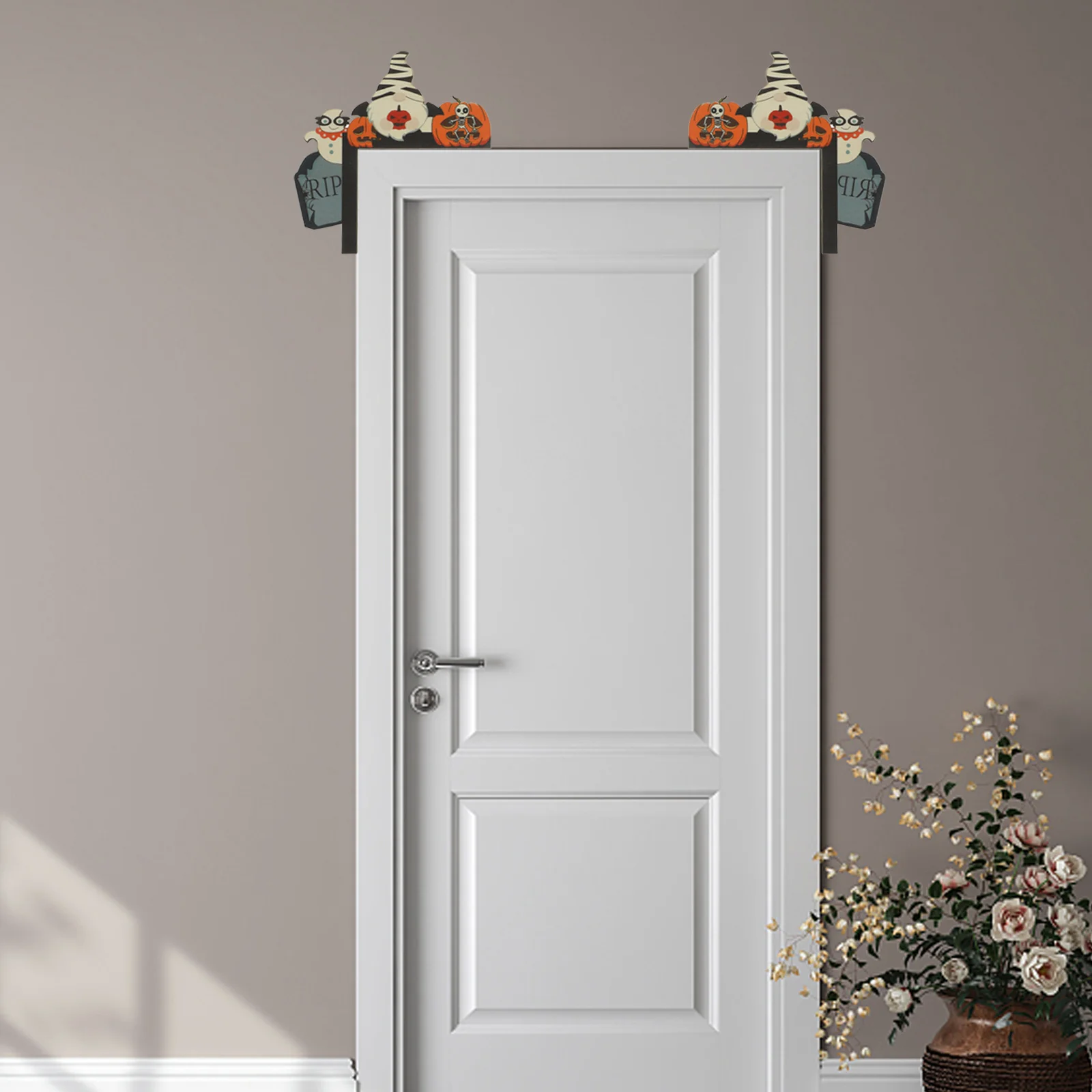 

1 Set Halloween Door Frame Decor Wooden Pumpkin Carved Sign Haunted House Corner Ornament Party Supply Holiday Wall Garland