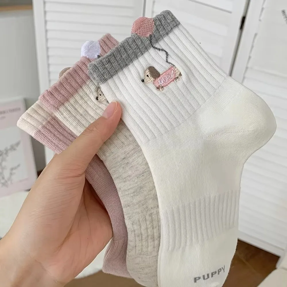 

New Cute Cartoon Women Socks Cotton Casual Winter Socks Elastic Breathable Middle Tube Socks Christmas Gifts