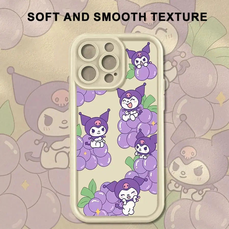 Funda de teléfono suave para iPhone XS Max 17 Air 16e 13 12 11 Pro 15 16 14 Plus XR Sanrio Melody Kuromi