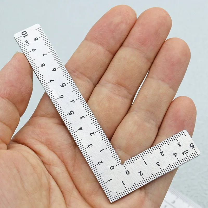 

Precision Right Angle Ruler Measuring Layout Tool Stainless Steel Square 90 Turning Ruler Precision For Building Framing Gauges