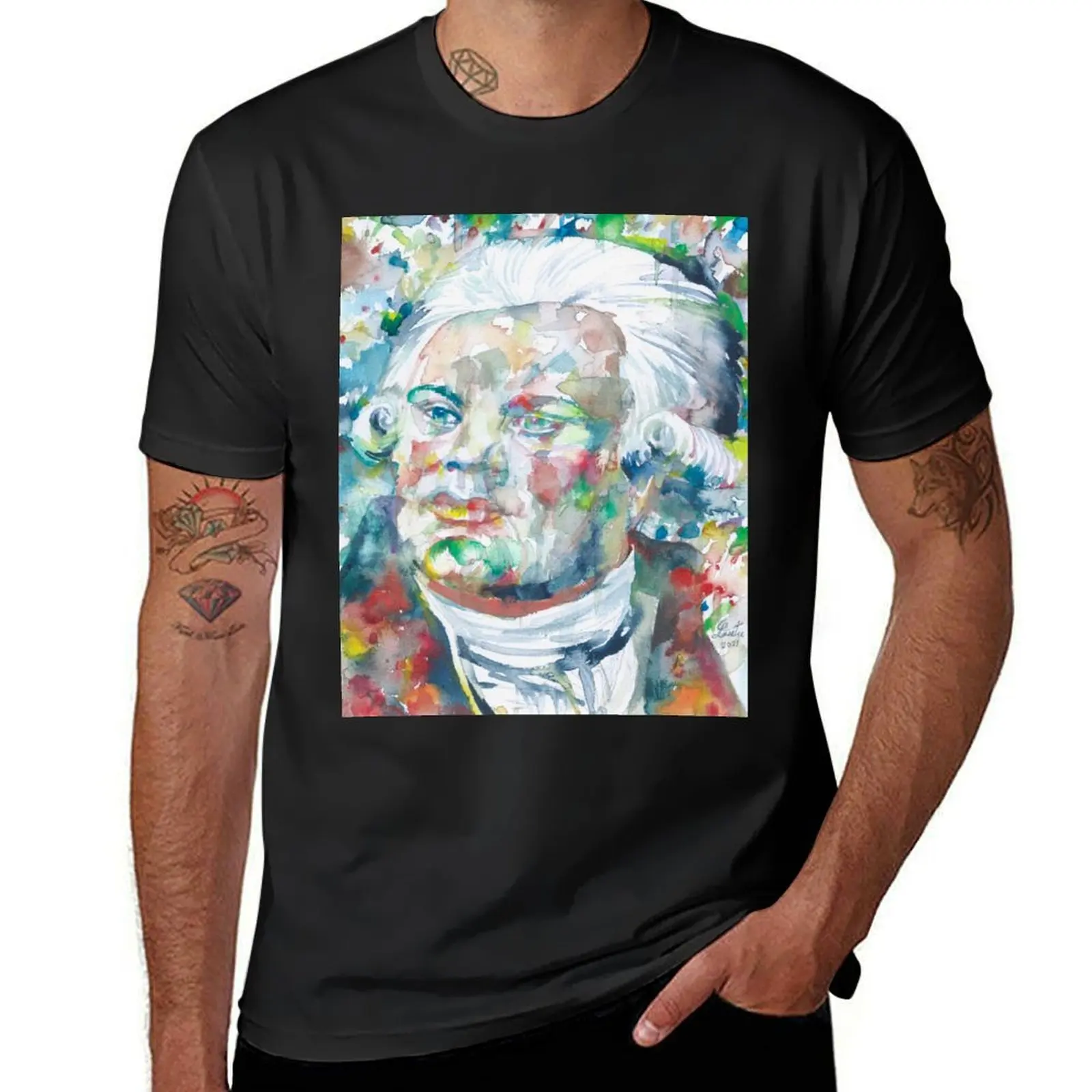 GEORGES DANTON watercolor portrait T-Shirt oversizeds oversized heavyweights oversized t shirts for men