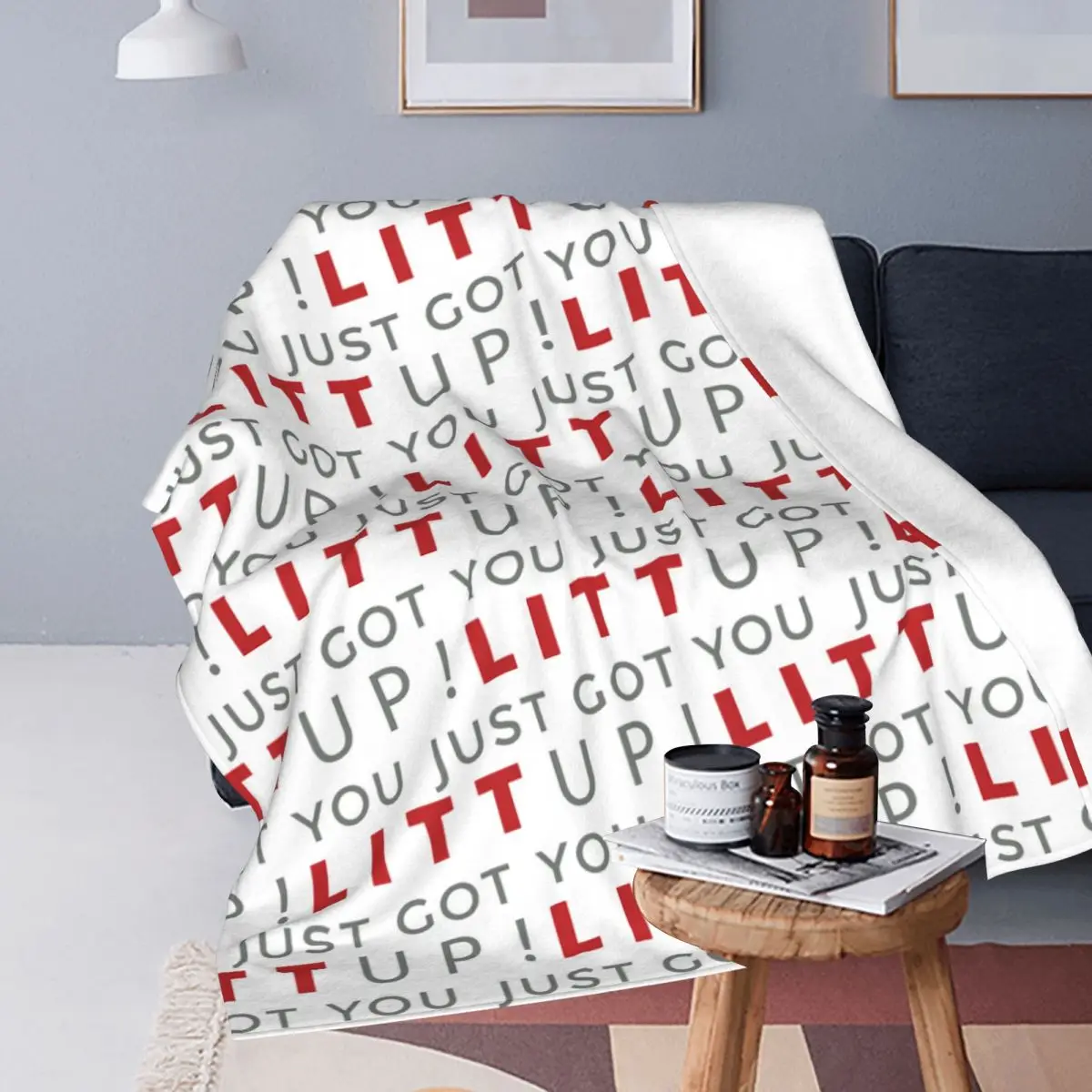 You Just Got Litt Up (1) Blanket Soft Warm Flannel Throw Blanket Bedspread for Bed Travel Home Couch
