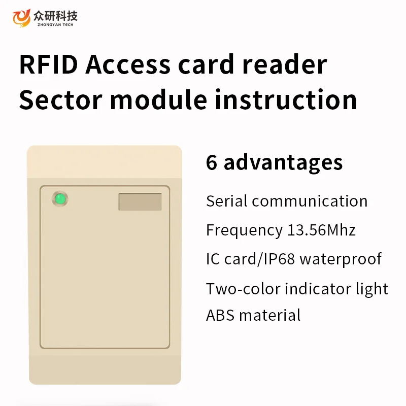 

13.56Mhz IC Card Read/Write Sector Module Reader RS232/485 Serial Port Access Control Card Reader