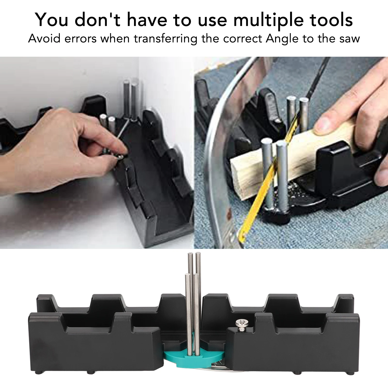 Corner Measuring Tool Miter Angles Cutting Tools 2 in 1 ABS Black High Accuracy Wear Resistance Measuring Template Instrument