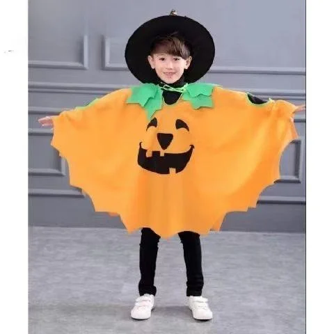 Halloween Pompoenkostuum Heksengewaad Kinderprestatie Outfit Kinderkamer Maskerade Par Bloemen Geheugen Zacht materiaal