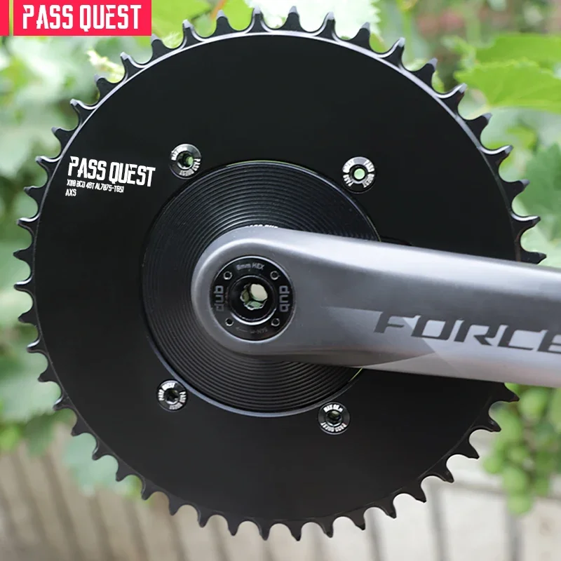 PASS QUEST 110BCD 4-Bolt AERO Chainring for Shimano R2000/R3000/4700/5800/6800/DA9000 AXS 12 Speed Chainring