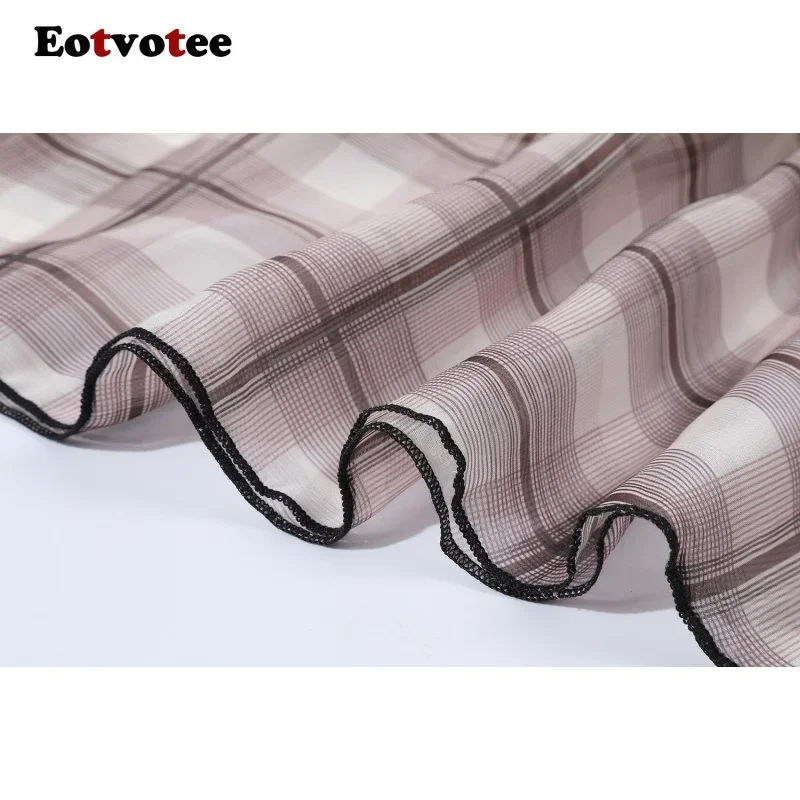 العصرية منقوشة ميدي تنورة المرأة أنيقة فضفاضة عالية الخصر ألف خط تول شبكة تنورة الصيف عادية 2025 جديد الكورية شيك فلوي قيعان