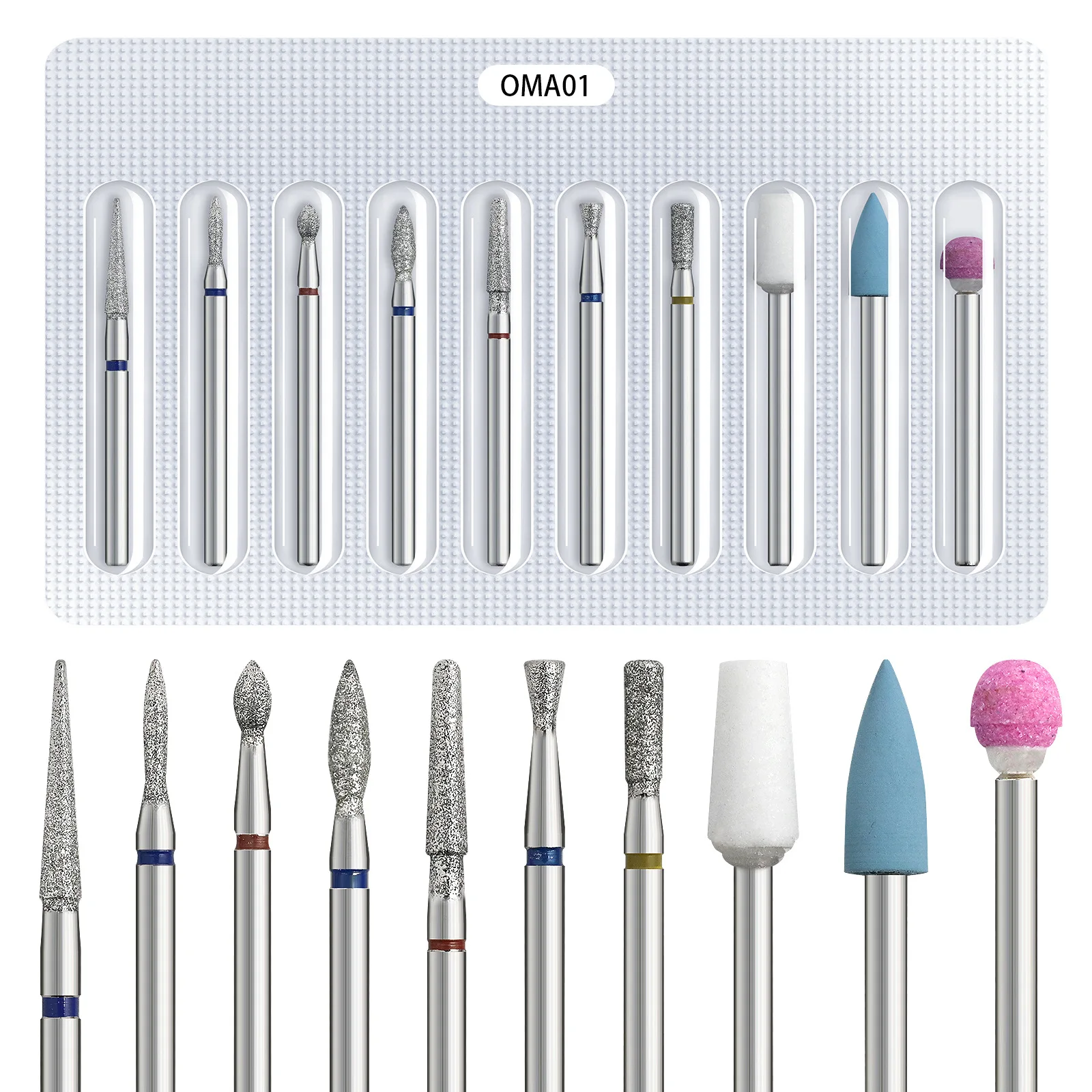 Jeu de forets de manucure russes, 10 pièces, pour enlever les cuticules, têtes universelles de lime à ongles, outils de pédicure, Kits professionnels