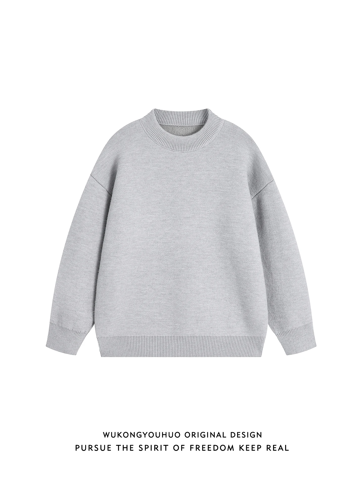 

Базовый круглый вязаный свитер свободного кроя, повседневный, теплый, зимний топ для молодежи, мужчин и женщин