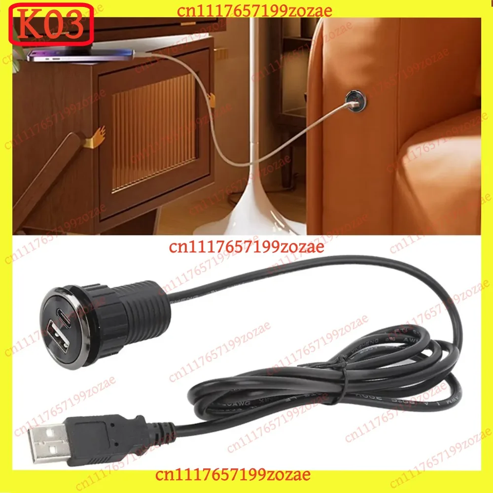 K03 Desktop Power Grommet Flush Mount Power Strip Socket with 2 USB Charging Ports for Conference Table, Replacement Parts