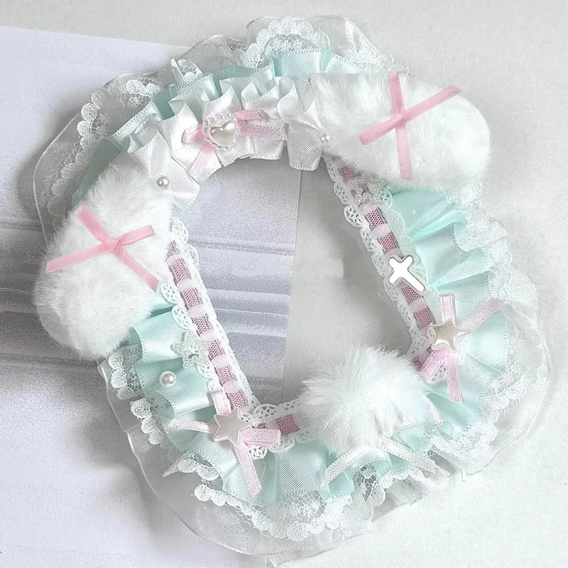 Plush Bunny Ear Pom Pom Star Heart Lace Photocard Display Card Holder Lolita Bow 3 Inch KPOP Photocard Decor Border Macaron Color Polaroid Photo Frame Idol Collection Itabag Decor Ornament photocard topper