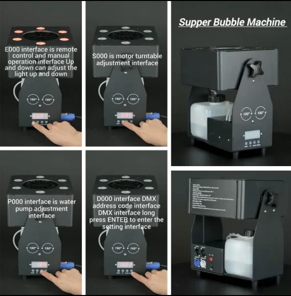 Professional 6*4W Super Bubble Machine 90W LED RGBW Remote Control Bubble Machine for Party