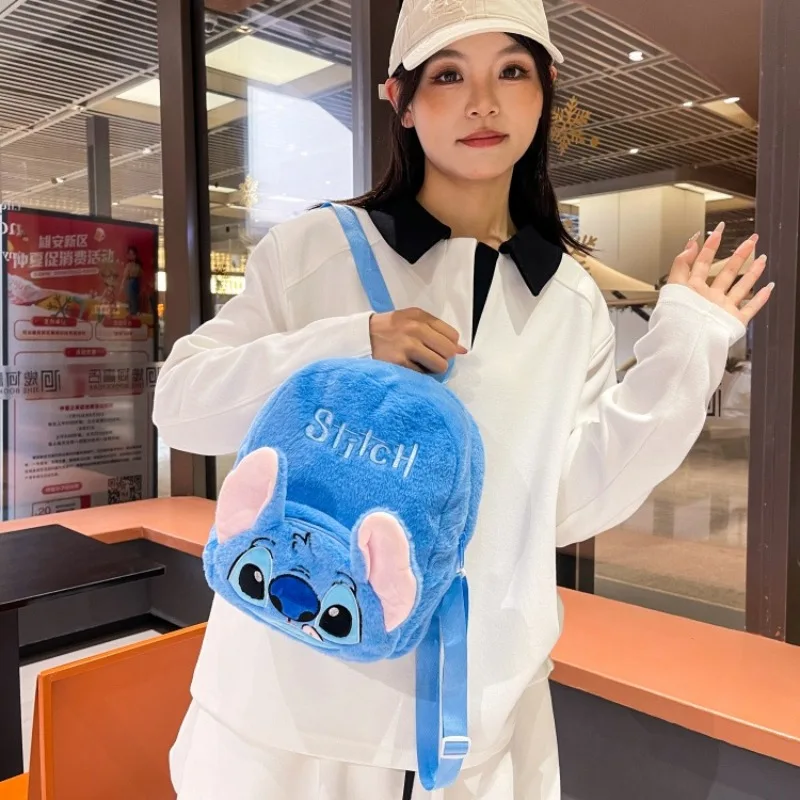 Disney New Stitch Cartoon Fashion Versatile Single Backpack Children's Plush Doll Backpack