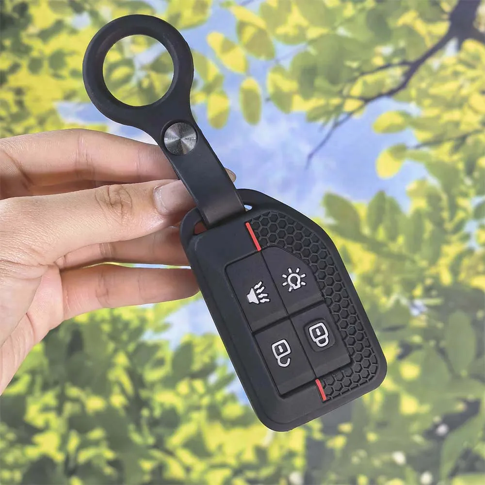 Grippy Hex Mesh Soft Silicone Key Sleeve With Keychain For Volvo New FM FH FH16 Tractor Van Heavy Truck Smart Remote Key Fob