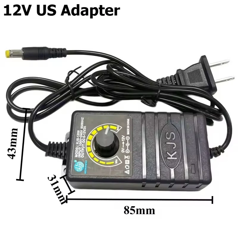 3-12V 2A power adapter, LED light strip, motor, water pump, heating stove power adapter