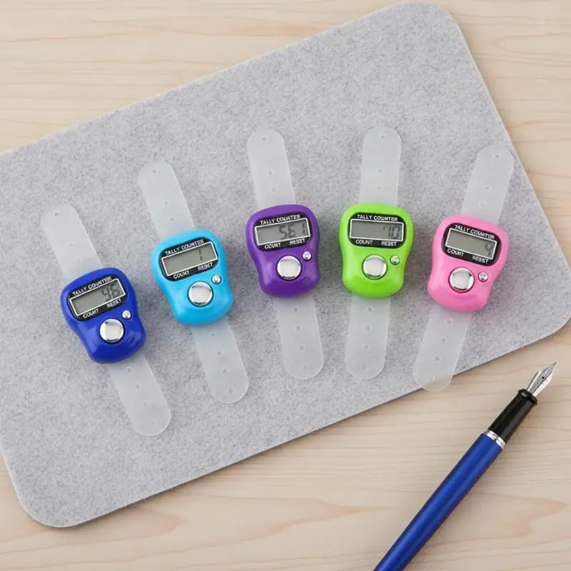 Mini Digital Finger Tally Counter Adjustable Strap Reset Function Included for Sports Inventory Running Lap Counting