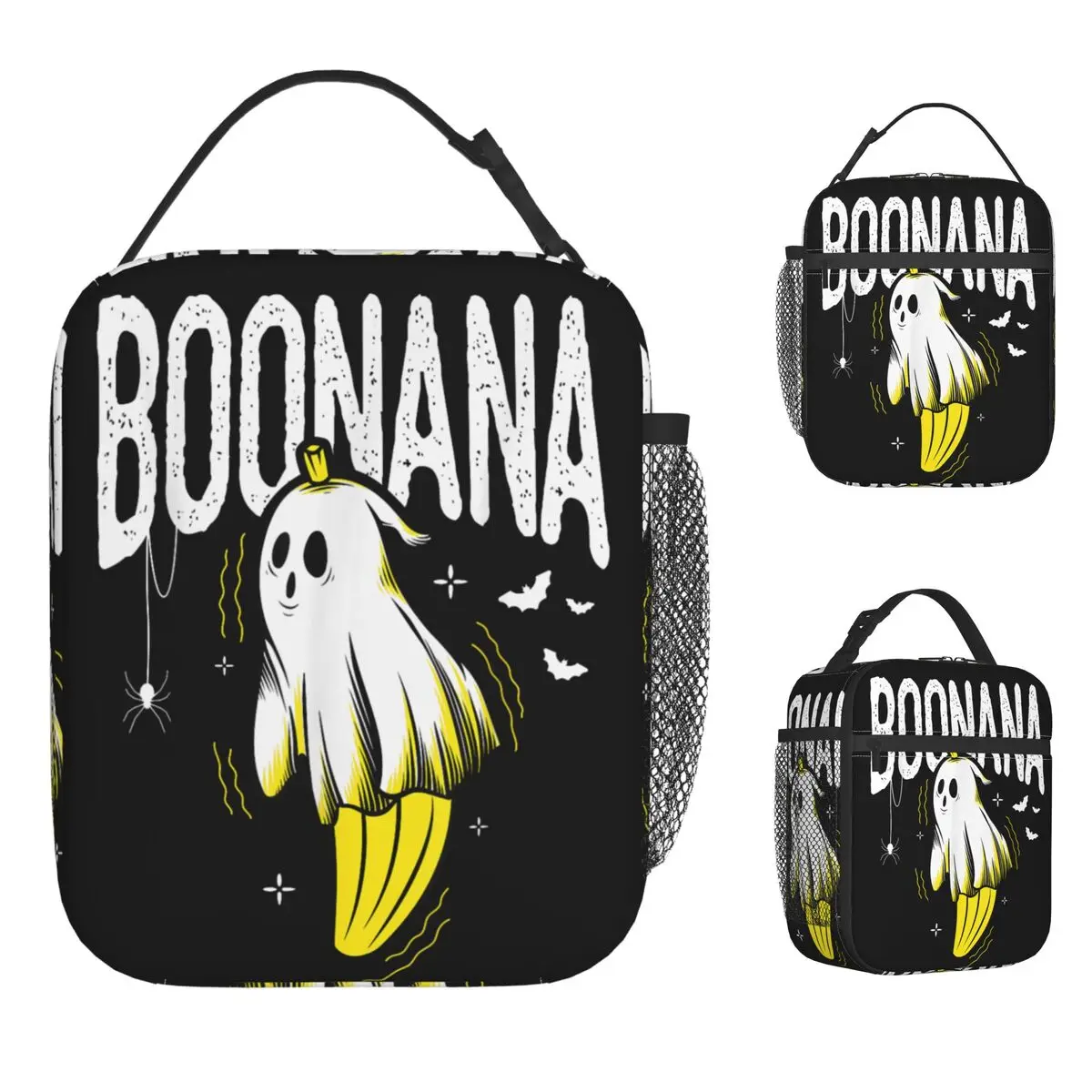 Boonana Banana Halloween Creepy Banana Halloween Fan Lunch Bag Fun Lunch Box Travel Portable Tote Food Bags For Child Cooler Bag